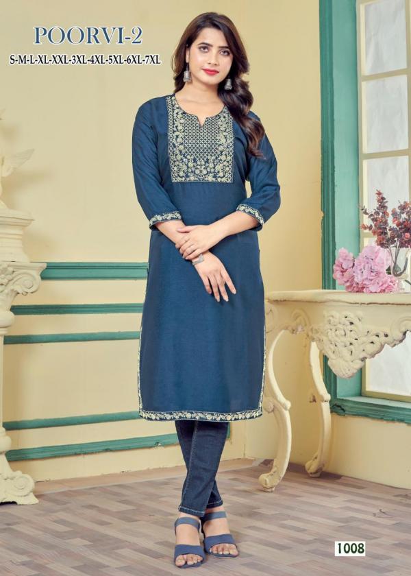 Poorvi 2 Regular Wear Rayon Kurti Collection